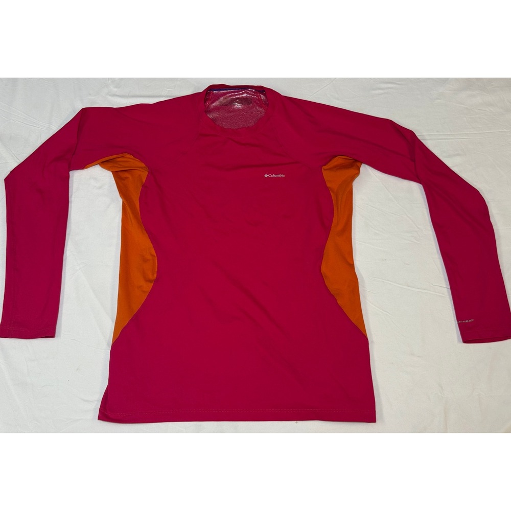 Columbia Omni-Heat Base Layer Top Pink Orange Long Sleeve Womens Thermal Shirt